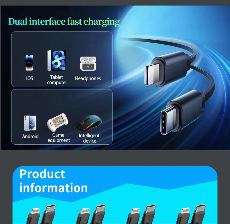 120W Super-Fast 4-in-1 Adjustable Retractable Car Charger with Digital Voltage Display - Image 17