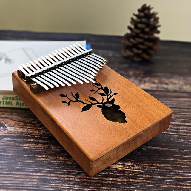 17 Keys Mahogany Kalimba Musical Instrument - Image 5