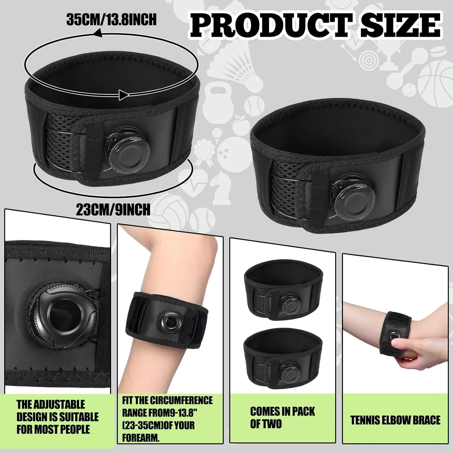 BOA-Style Closure One-Hand Adjustment Even Compression Elbow Brace - Image 14