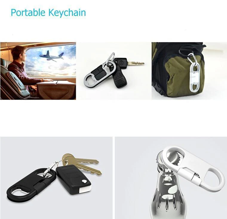 2 in 1 -Bottle Opener Keychain USB Charge Cable for iPhone & Andro - Image 2