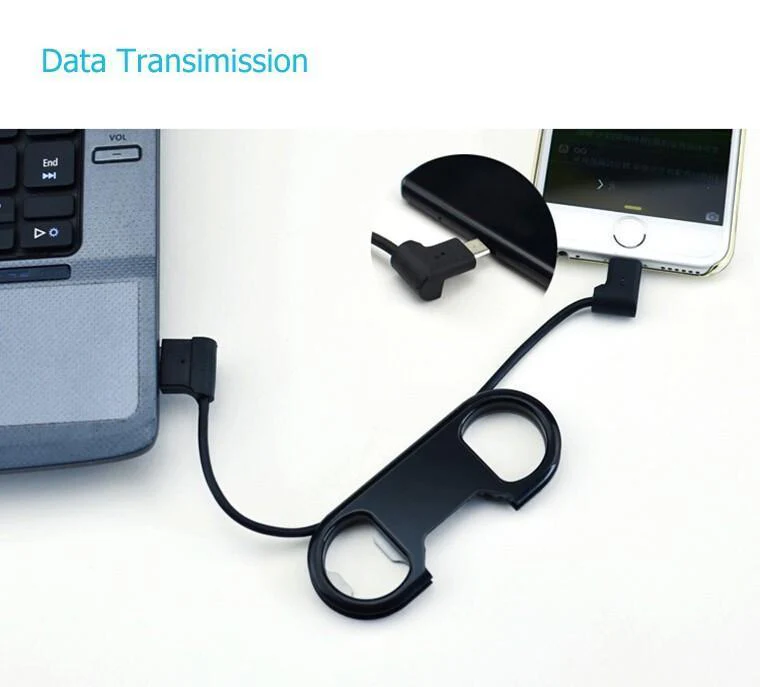2 in 1 -Bottle Opener Keychain USB Charge Cable for iPhone & Andro - Image 6