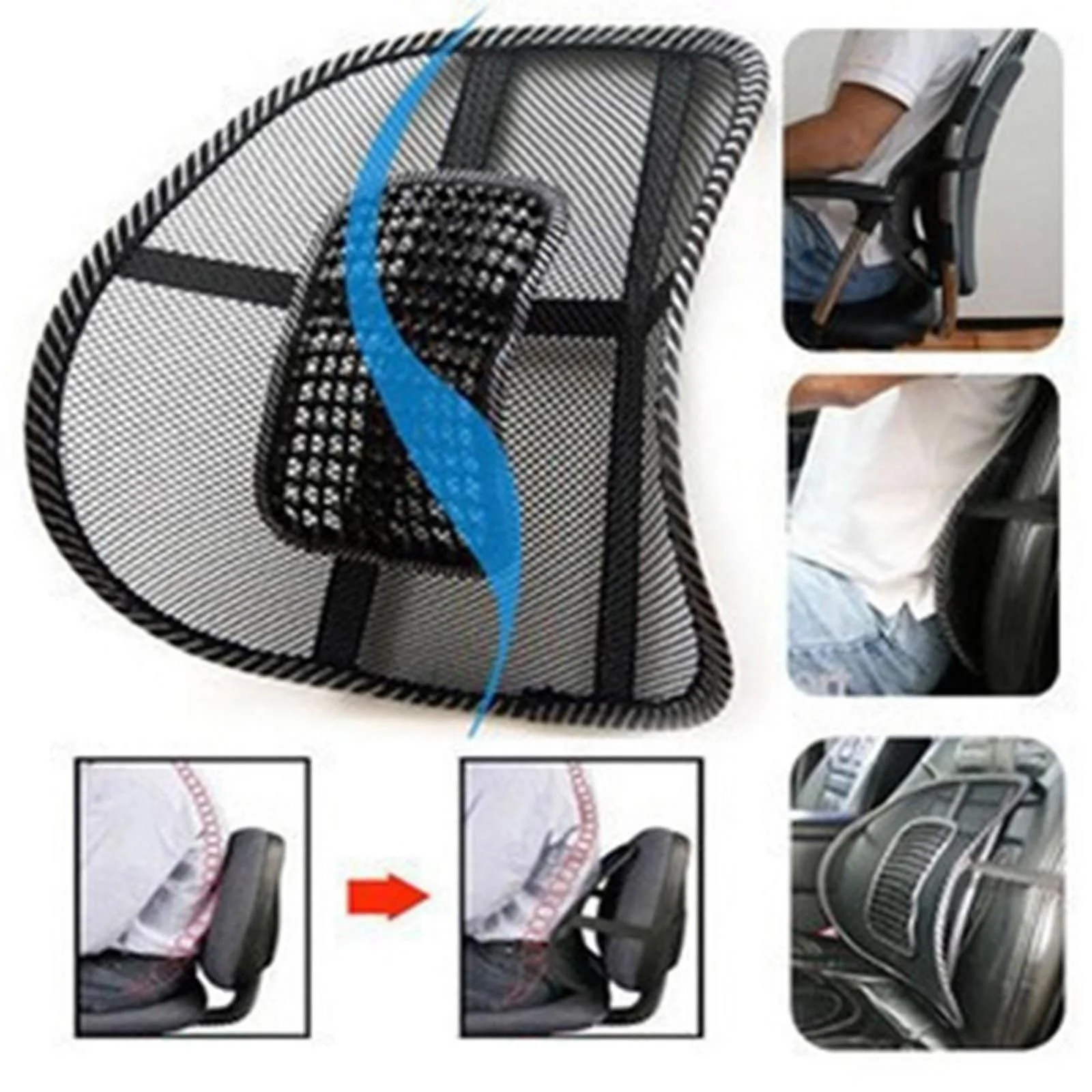 2 in 1 Car Seat And Office Chair Mesh Lumbar Back Support - Image 2