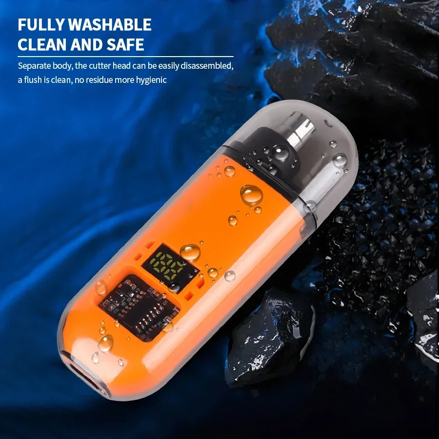 Professional 2 In 1 Rechargeable Ear & Nose Hair Trimmer Clipper with Battery Display - Image 10