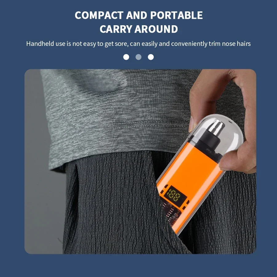 Professional 2 In 1 Rechargeable Ear & Nose Hair Trimmer Clipper with Battery Display - Image 14