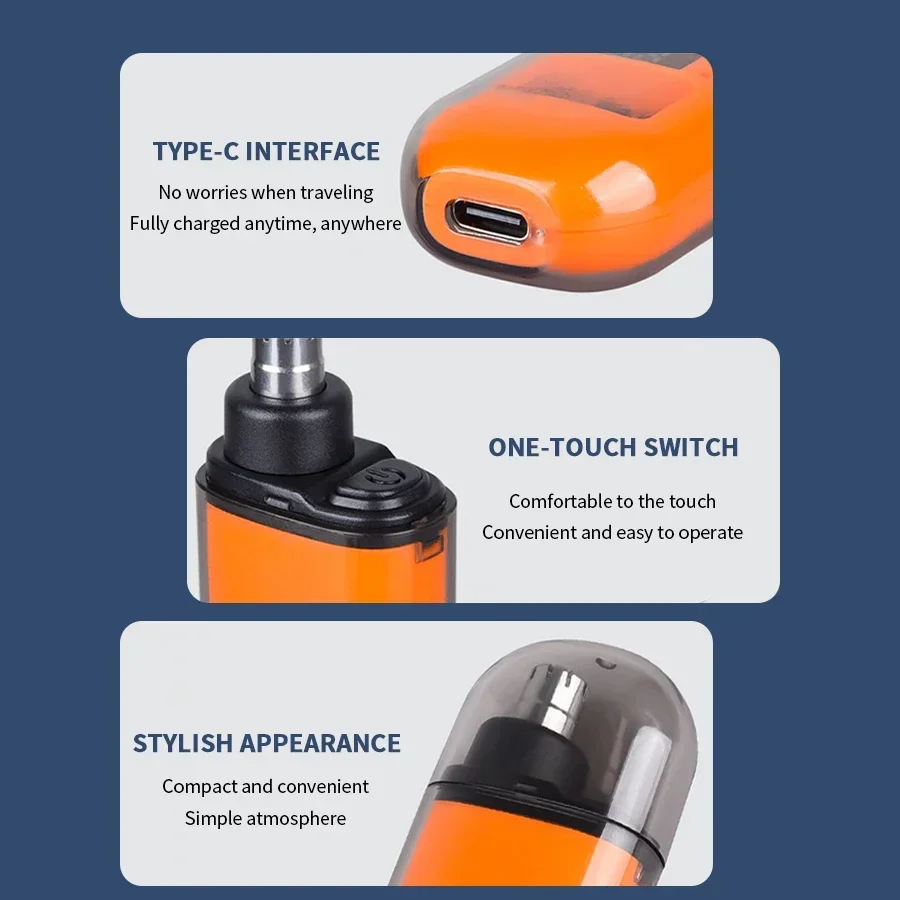 Professional 2 In 1 Rechargeable Ear & Nose Hair Trimmer Clipper with Battery Display - Image 15