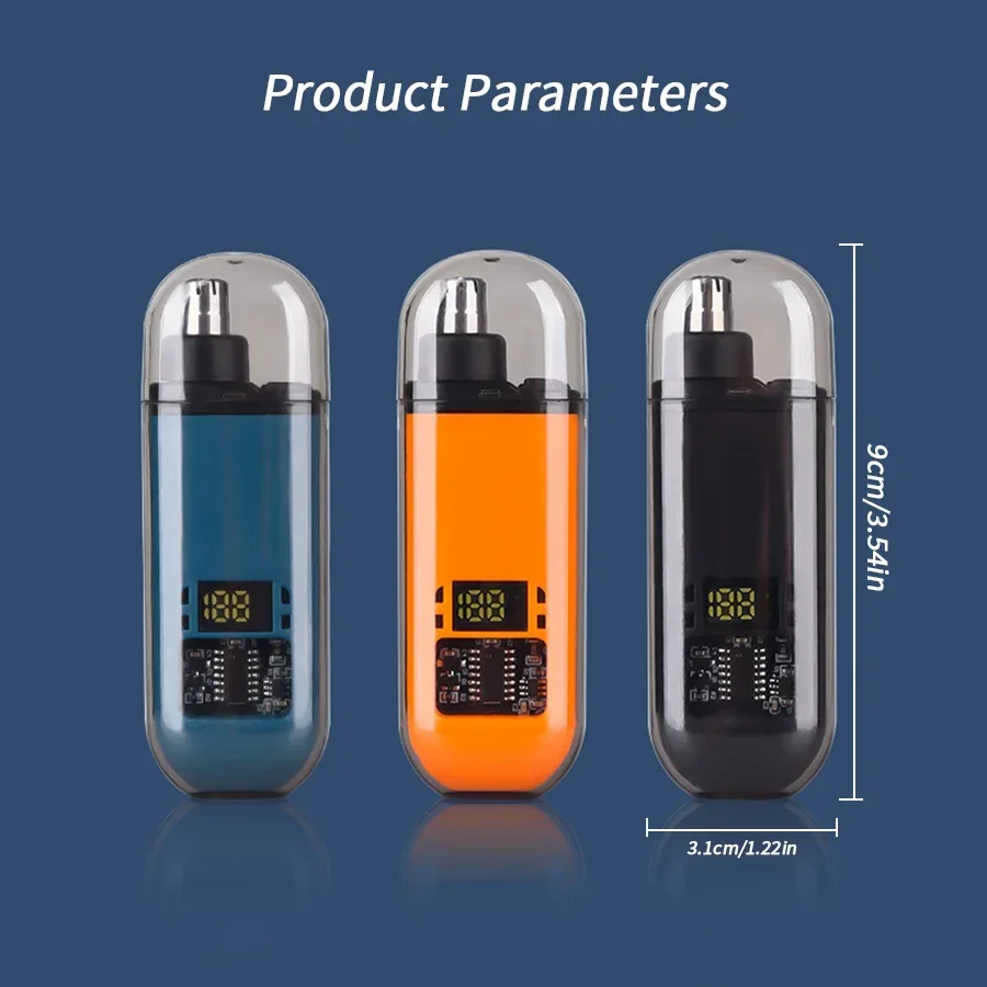 Professional 2 In 1 Rechargeable Ear & Nose Hair Trimmer Clipper with Battery Display - Image 16