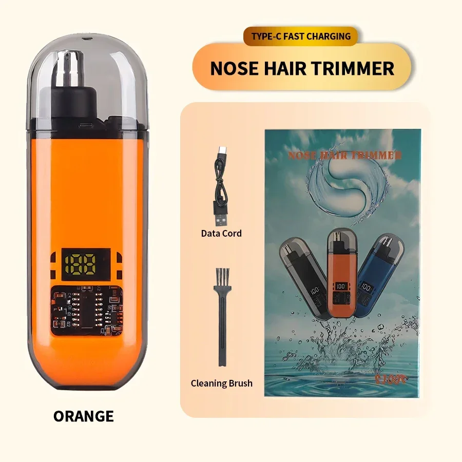 Professional 2 In 1 Rechargeable Ear & Nose Hair Trimmer Clipper with Battery Display - Image 17