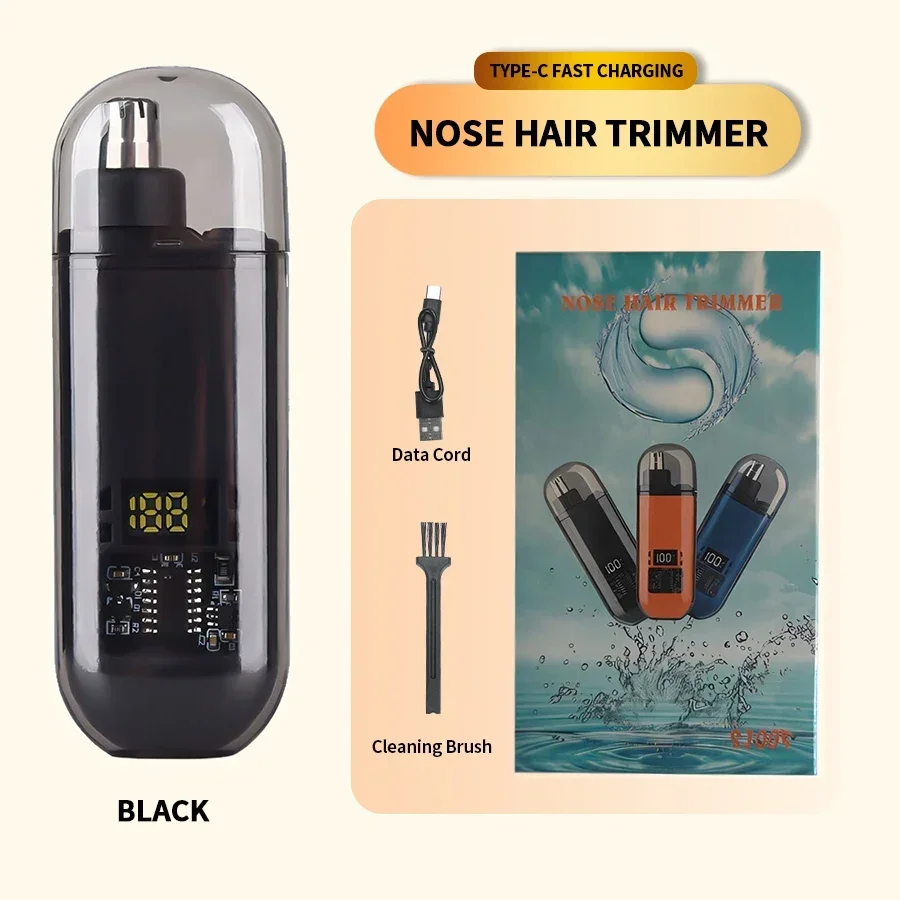 Professional 2 In 1 Rechargeable Ear & Nose Hair Trimmer Clipper with Battery Display - Image 18