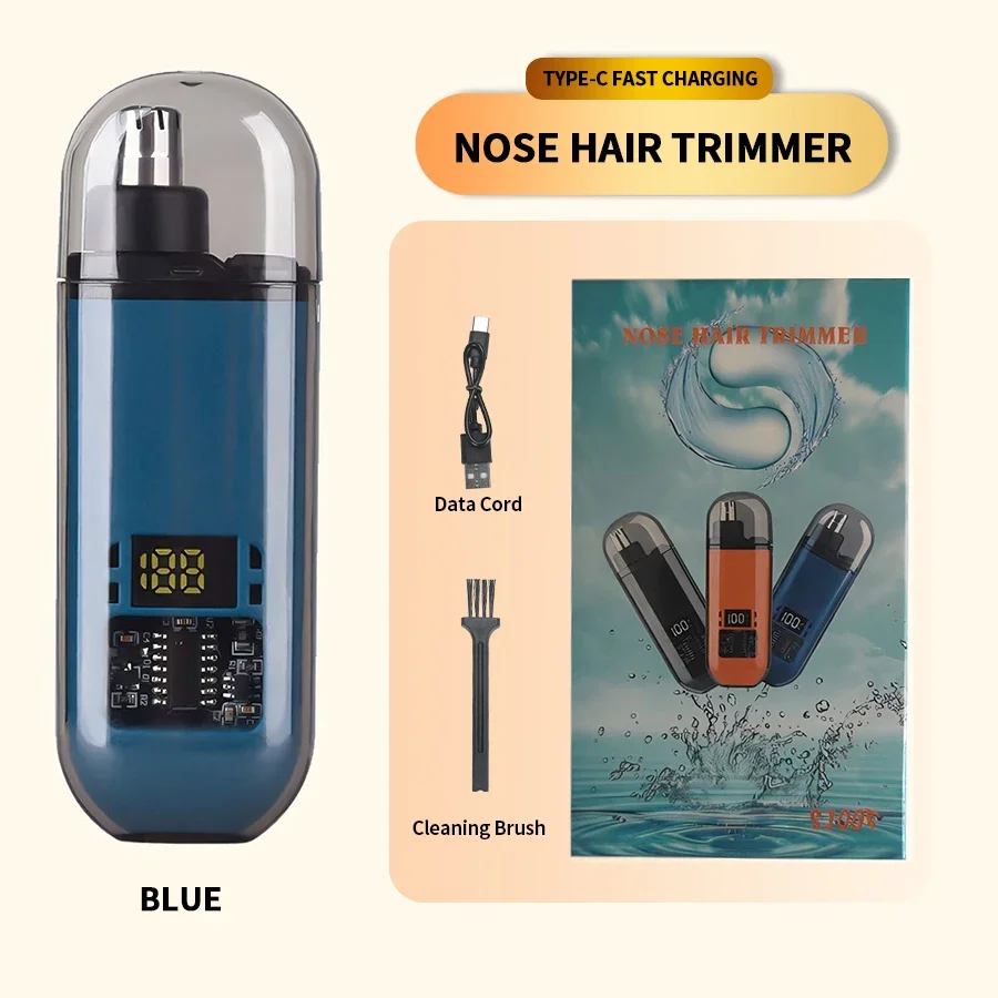 Professional 2 In 1 Rechargeable Ear & Nose Hair Trimmer Clipper with Battery Display - Image 19