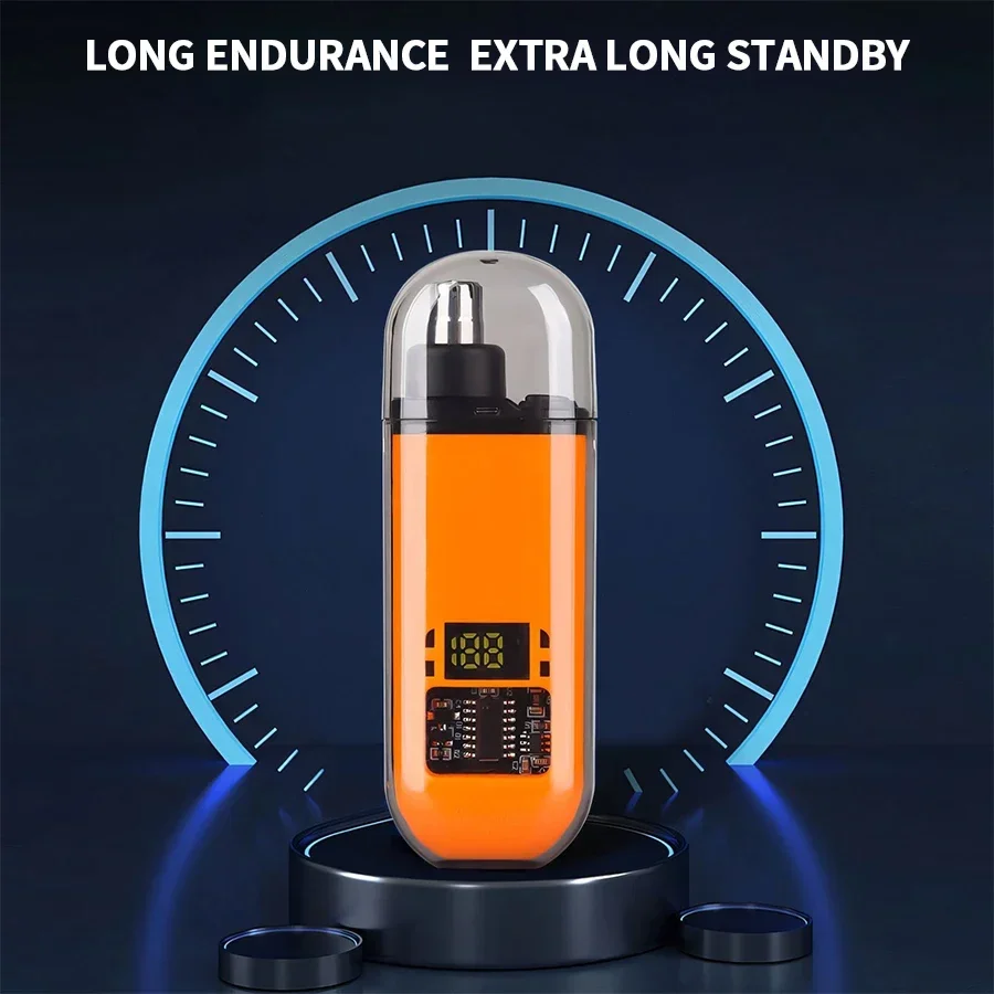Professional 2 In 1 Rechargeable Ear & Nose Hair Trimmer Clipper with Battery Display - Image 3