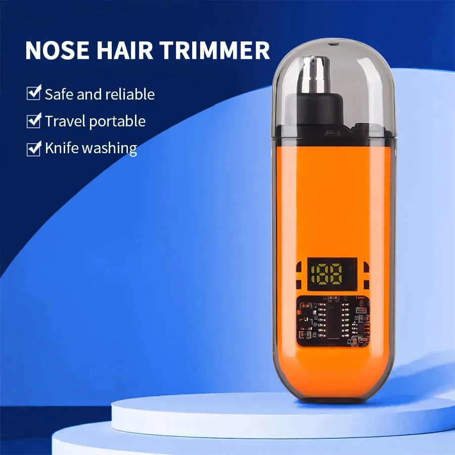 Professional 2 In 1 Rechargeable Ear & Nose Hair Trimmer Clipper with Battery Display - Image 4