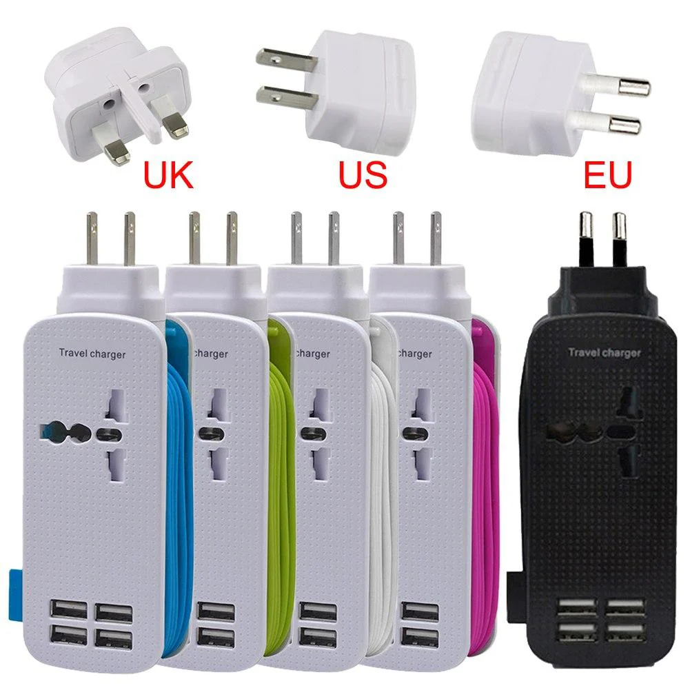 2-IN-1 Travel Adapter - 4 USB Hub & Extension Cord - Image 4