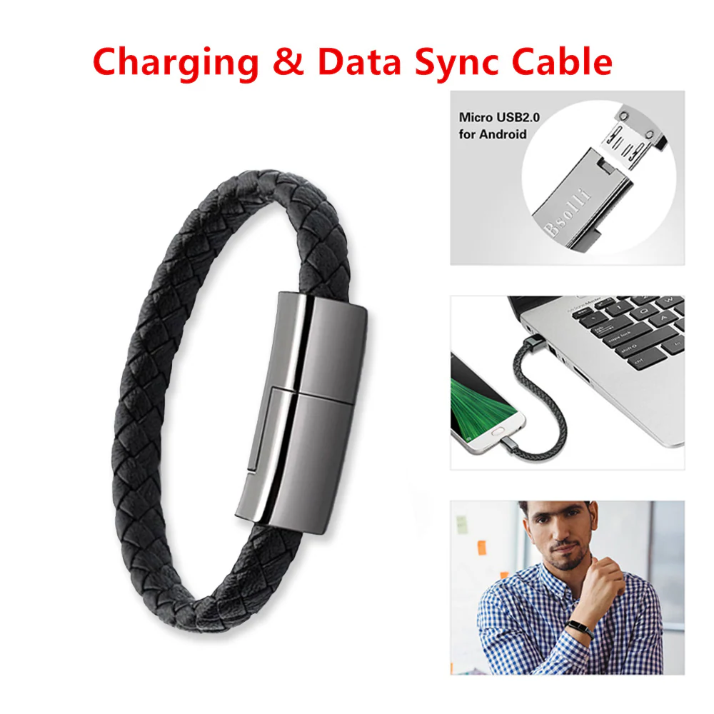 PowerWear 2-in-1 USB Charger Bracelet (iPhone / Type-C / Micro-USB) - Image 5