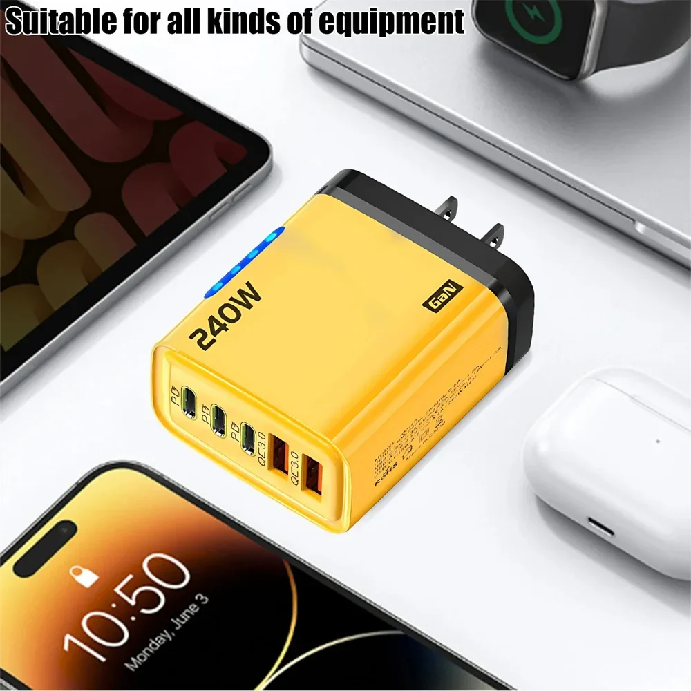240W High-Speed 5-Port GaN Technology Intelligent Wall Charger - Image 13