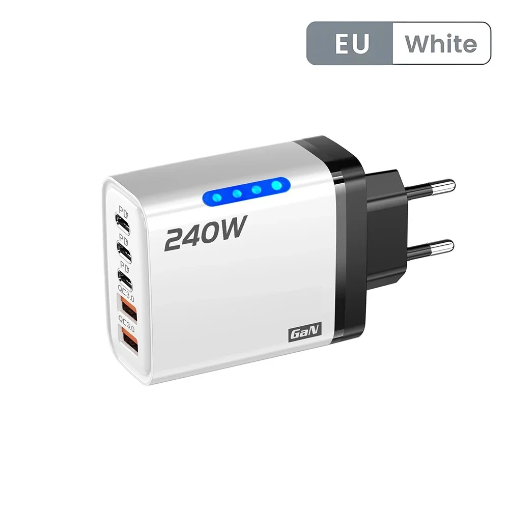 240W High-Speed 5-Port GaN Technology Intelligent Wall Charger - Image 16