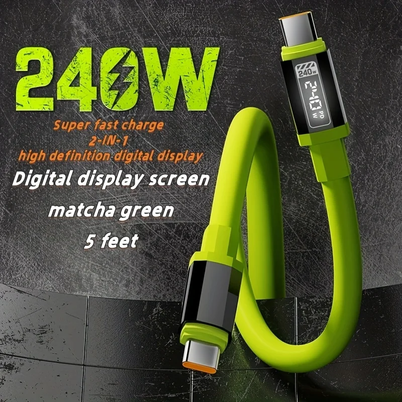 Super Fast 240W 6A High-Power Universal Charging / Data Cable With HD Digital Display - Image 13