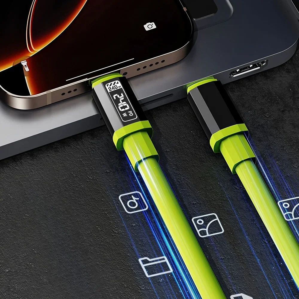 Super Fast 240W 6A High-Power Universal Charging / Data Cable With HD Digital Display - Image 5