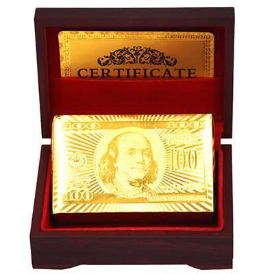 24K Gold Foil Plated Cards With a Wooden Box - Image 10
