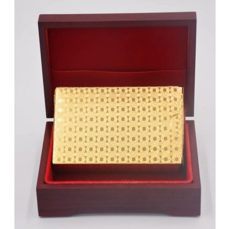 24K Gold Foil Plated Cards With a Wooden Box - Image 4
