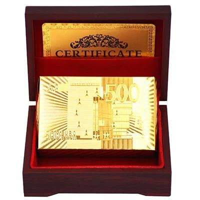 24K Gold Foil Plated Cards With a Wooden Box - Image 6