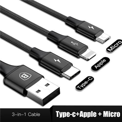 3-IN-1 3A Super Fast Charge Cable (USB+TypeC+iPhone) - Image 4