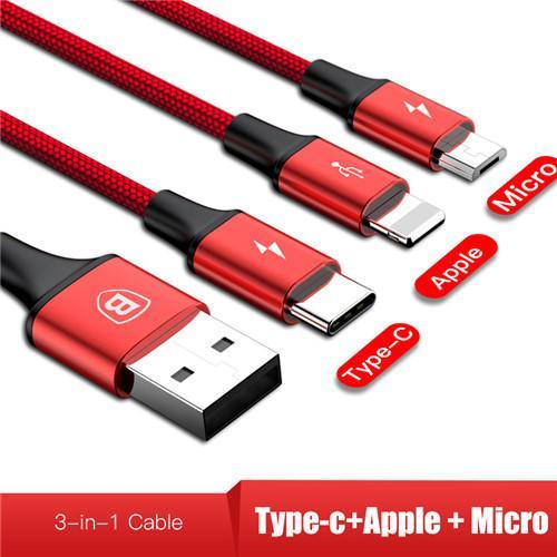 3-IN-1 3A Super Fast Charge Cable (USB+TypeC+iPhone) - Image 6