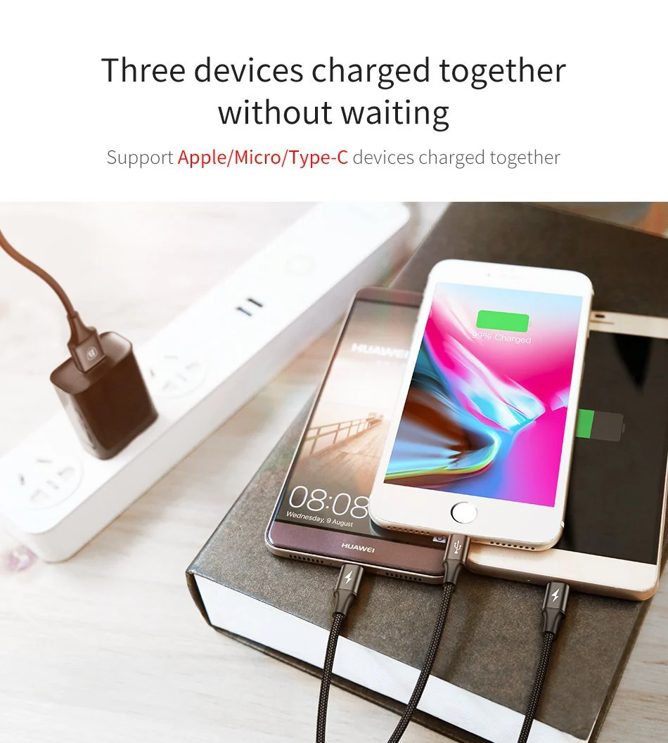 3-IN-1 3A Super Fast Charge Cable (USB+TypeC+iPhone) - Image 9