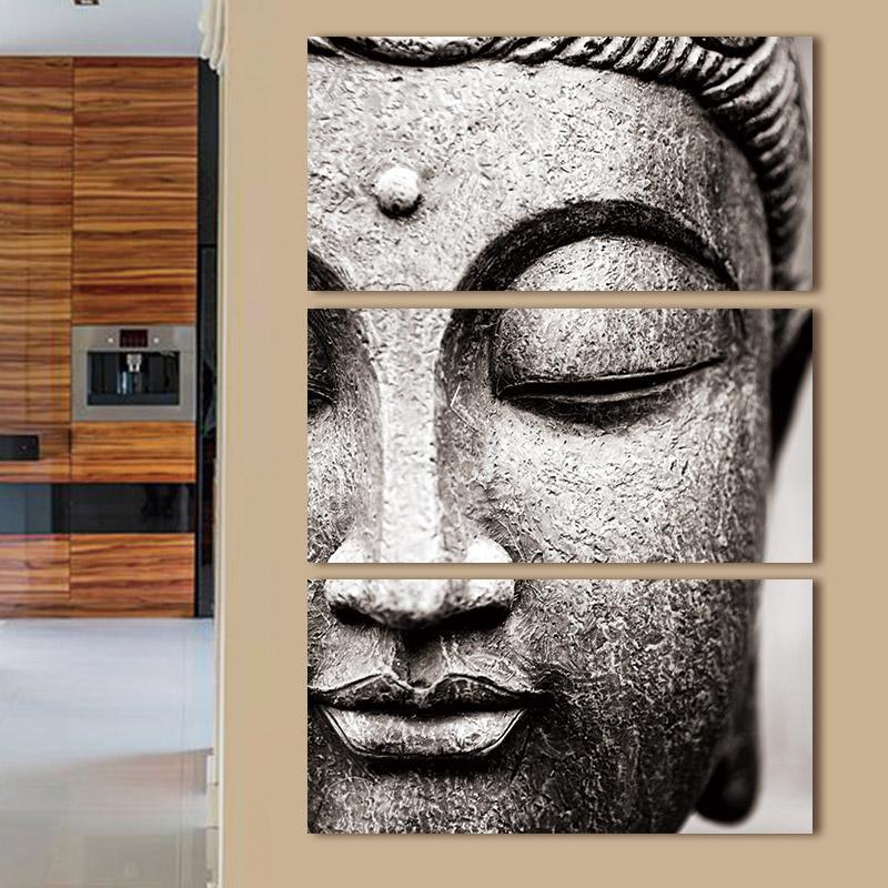 3-Panel Canvas Buddha Wall Art - Image 2