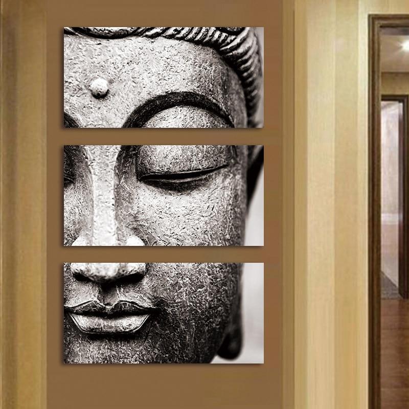 3-Panel Canvas Buddha Wall Art - Image 3