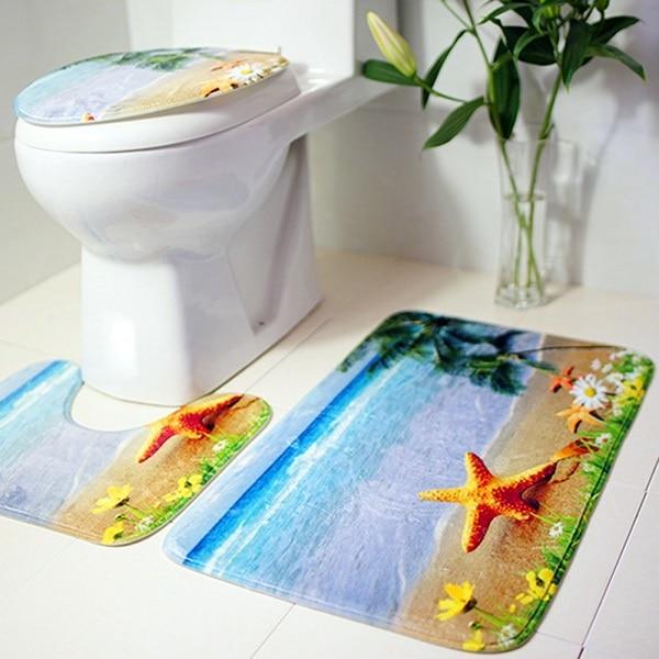 3-pc Anti-Slip Decorative Bathroom Mat Set - Image 11