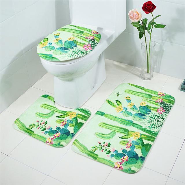 3-pc Anti-Slip Decorative Bathroom Mat Set - Image 13
