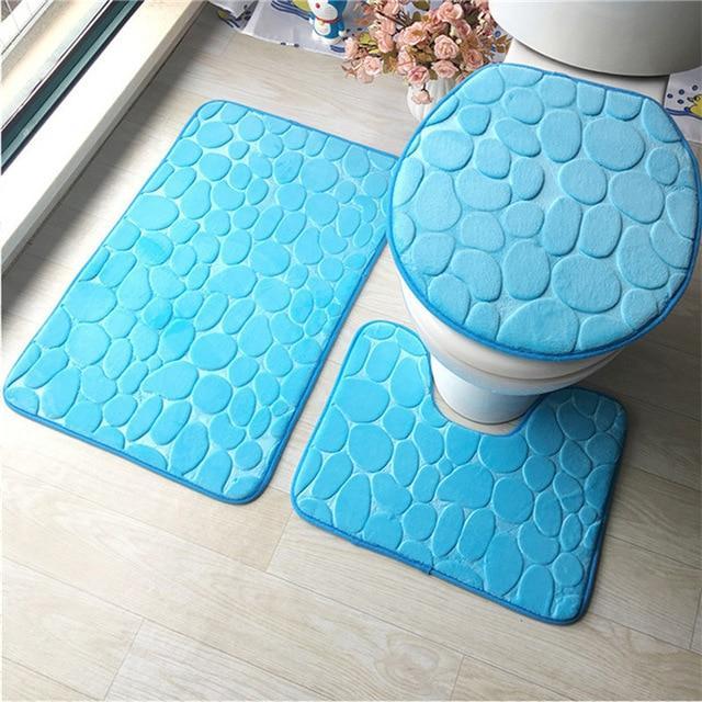 3-pc Anti-Slip Decorative Bathroom Mat Set - Image 15