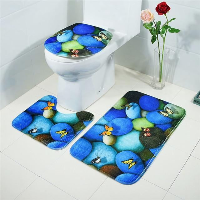 3-pc Anti-Slip Decorative Bathroom Mat Set - Image 16