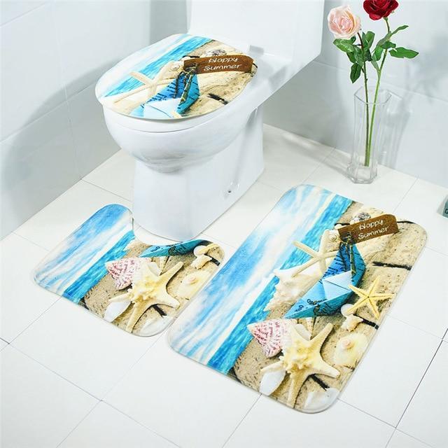 3-pc Anti-Slip Decorative Bathroom Mat Set - Image 20
