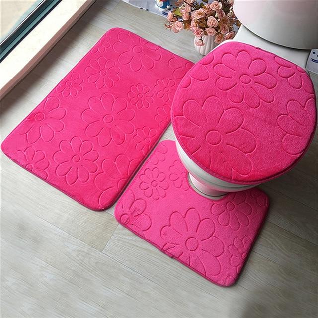 3-pc Anti-Slip Decorative Bathroom Mat Set - Image 21