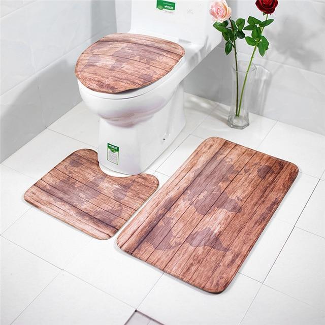 3-pc Anti-Slip Decorative Bathroom Mat Set - Image 26