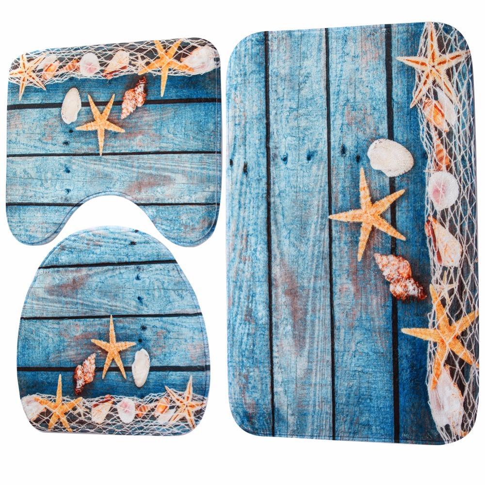 3-pc Anti-Slip Decorative Bathroom Mat Set - Image 28