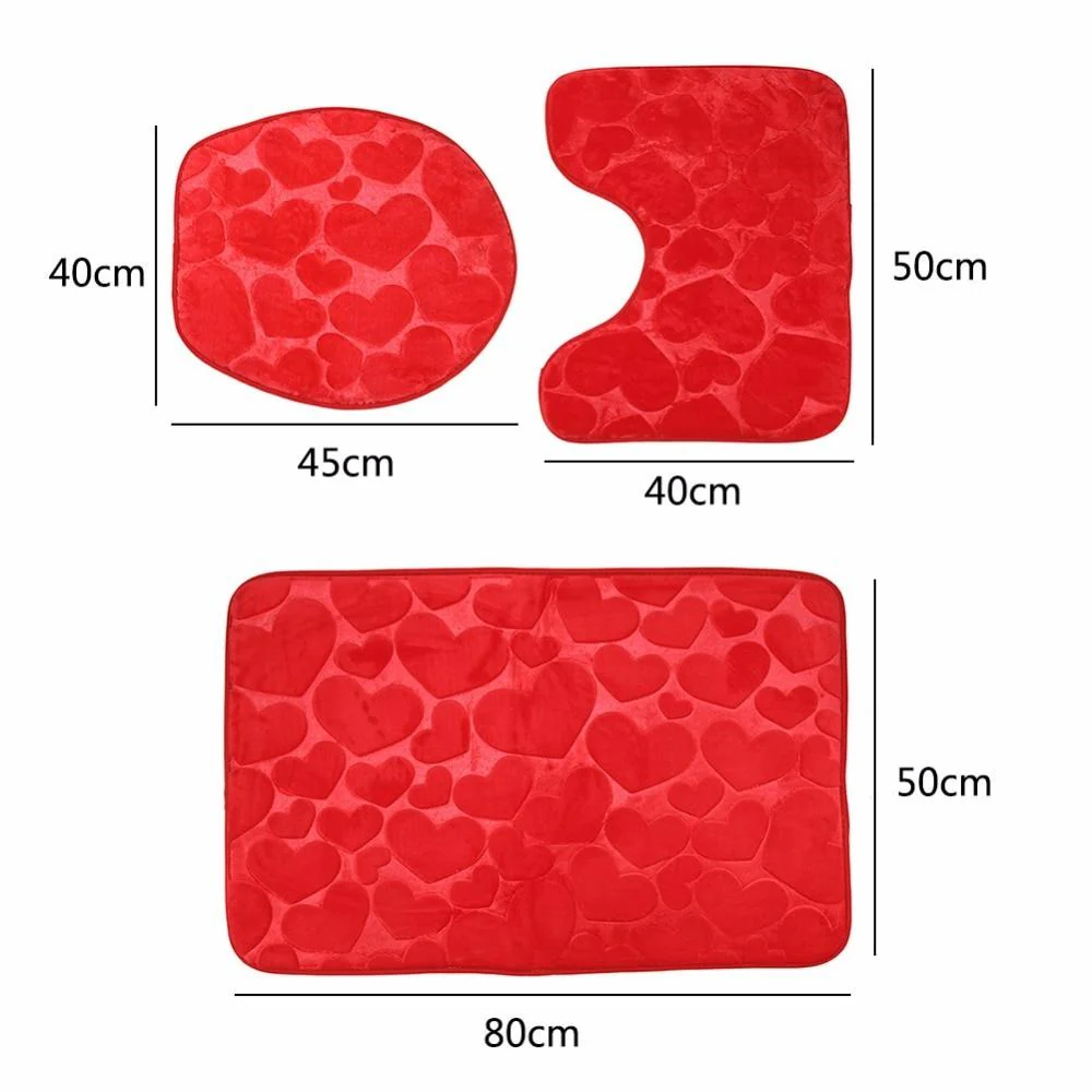 3-pc Anti-Slip Decorative Bathroom Mat Set - Image 29