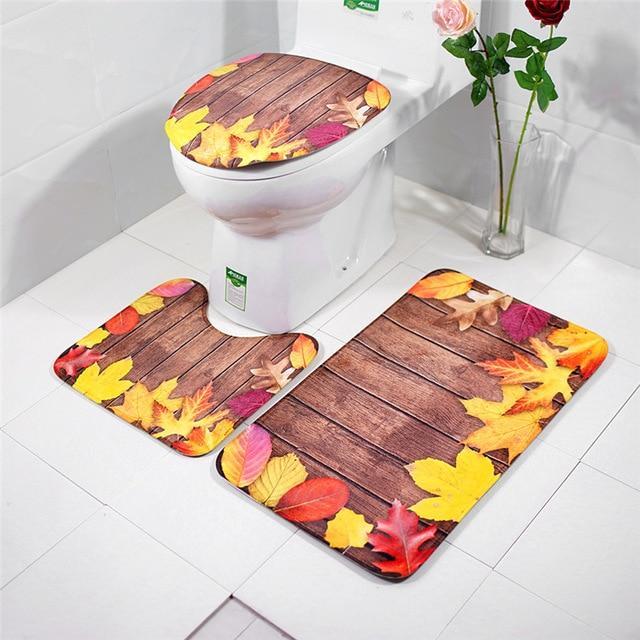 3-pc Anti-Slip Decorative Bathroom Mat Set - Image 6