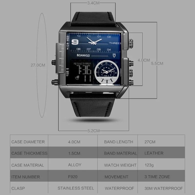 3-Timezone Luxury Sports Watch - Image 13