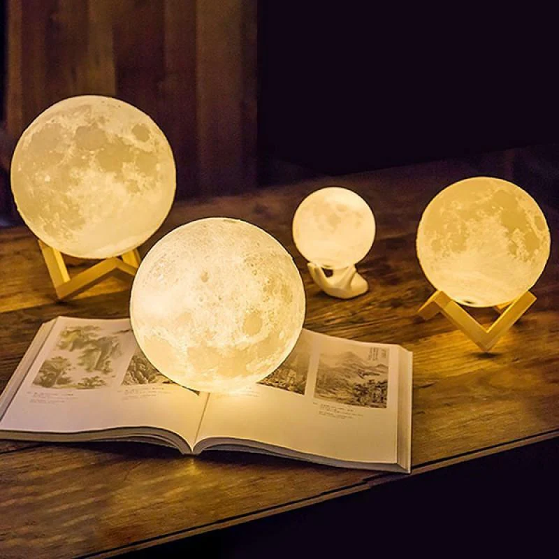 Luna™ - 3D Printed Full-Moon LED Lamp - Image 3