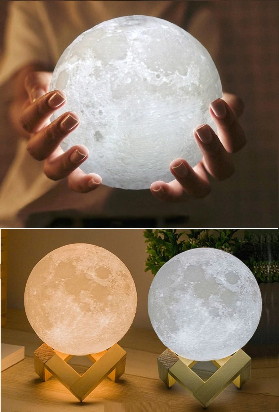 Luna™ - 3D Printed Full-Moon LED Lamp - Image 9