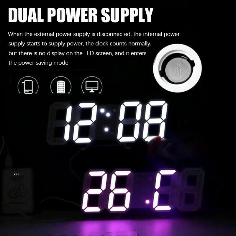 3D LED Large Digital Clock - Image 14