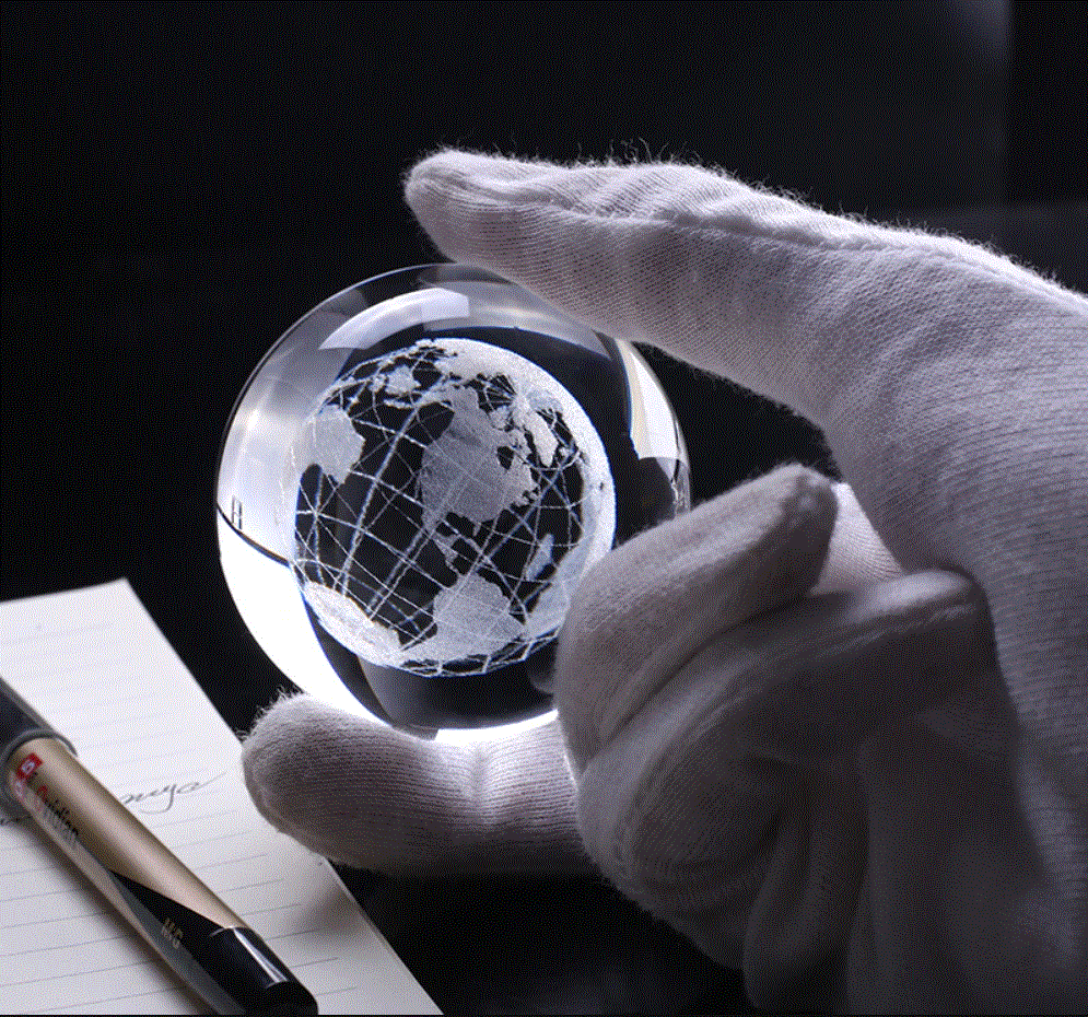 3D Laser-Engraved Decorative Crystal Globe - Image 10