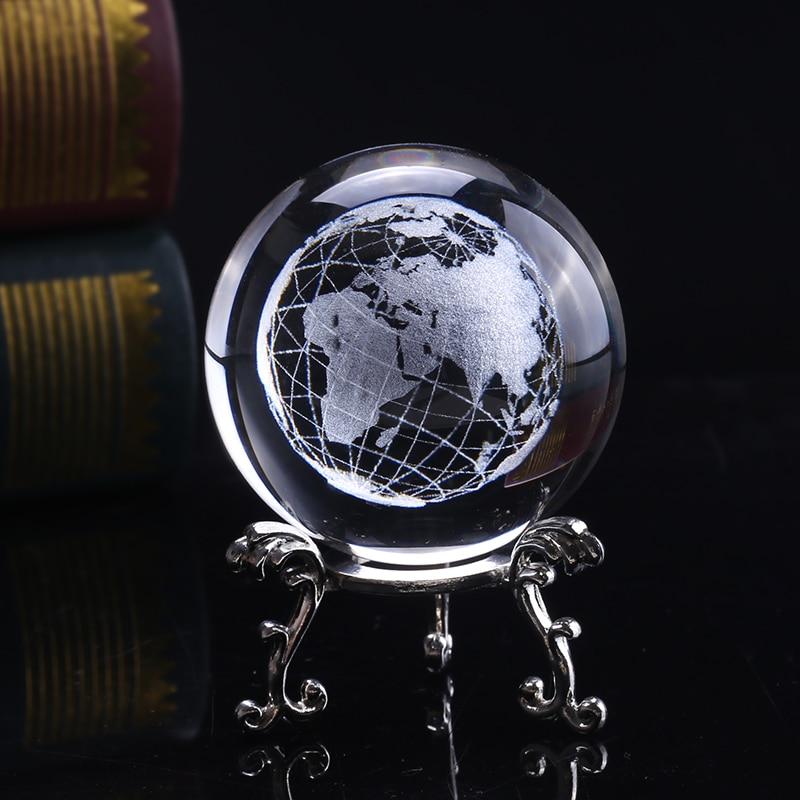 3D Laser-Engraved Decorative Crystal Globe - Image 2