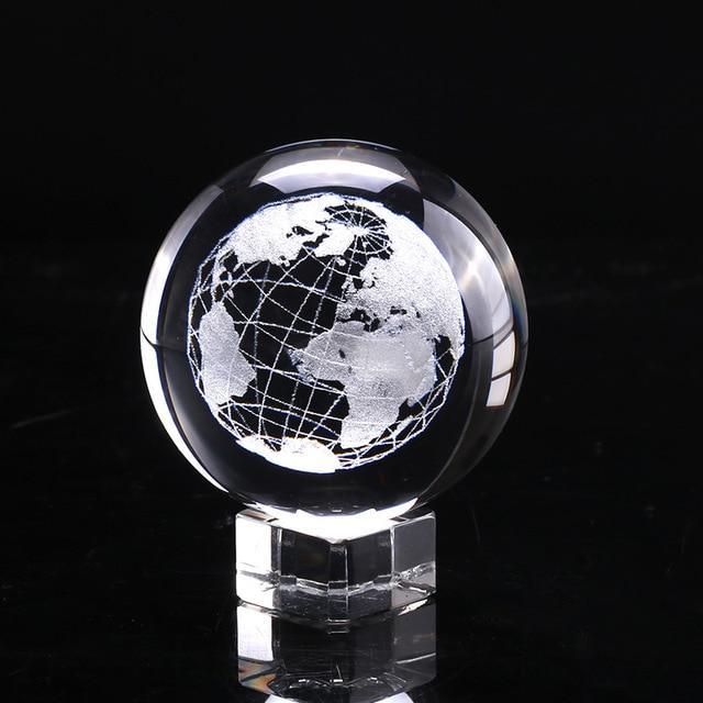 3D Laser-Engraved Decorative Crystal Globe - Image 4