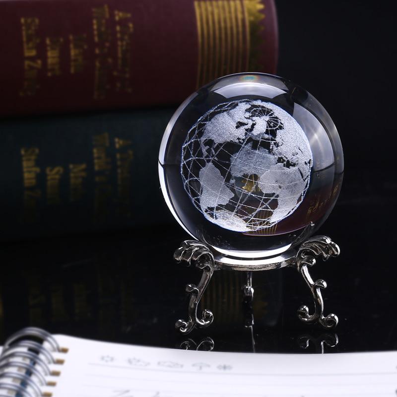 3D Laser-Engraved Decorative Crystal Globe - Image 6