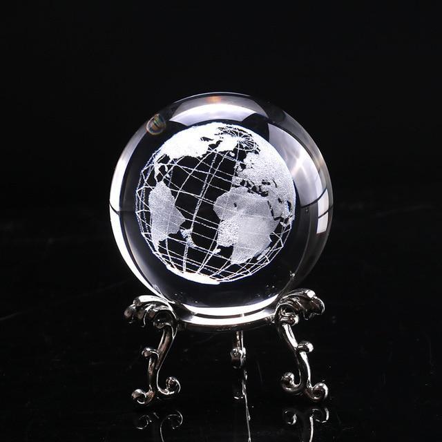3D Laser-Engraved Decorative Crystal Globe - Image 7