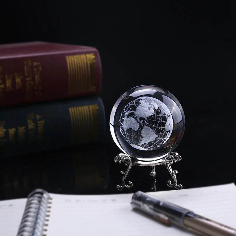 3D Laser-Engraved Decorative Crystal Globe - Image 8