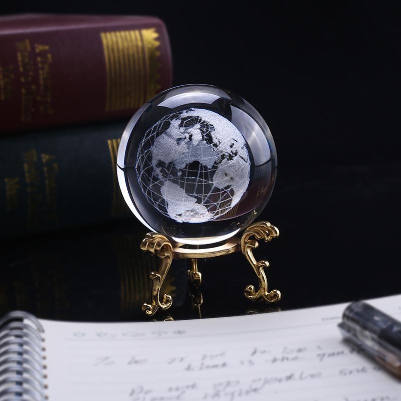 3D Laser-Engraved Decorative Crystal Globe - Image 9